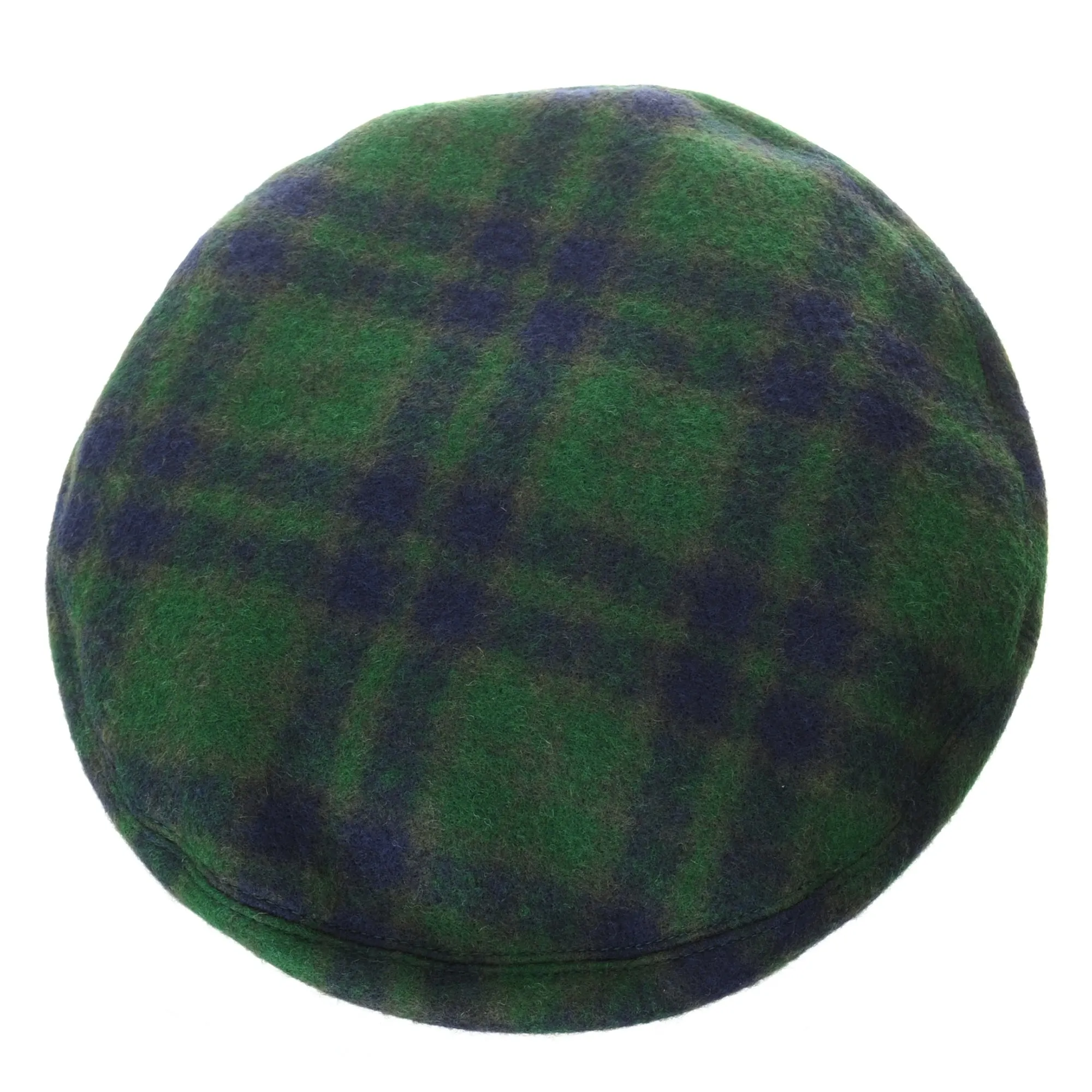 Polyester Beret Hat Tartan Check Leather Sweatband KR3781