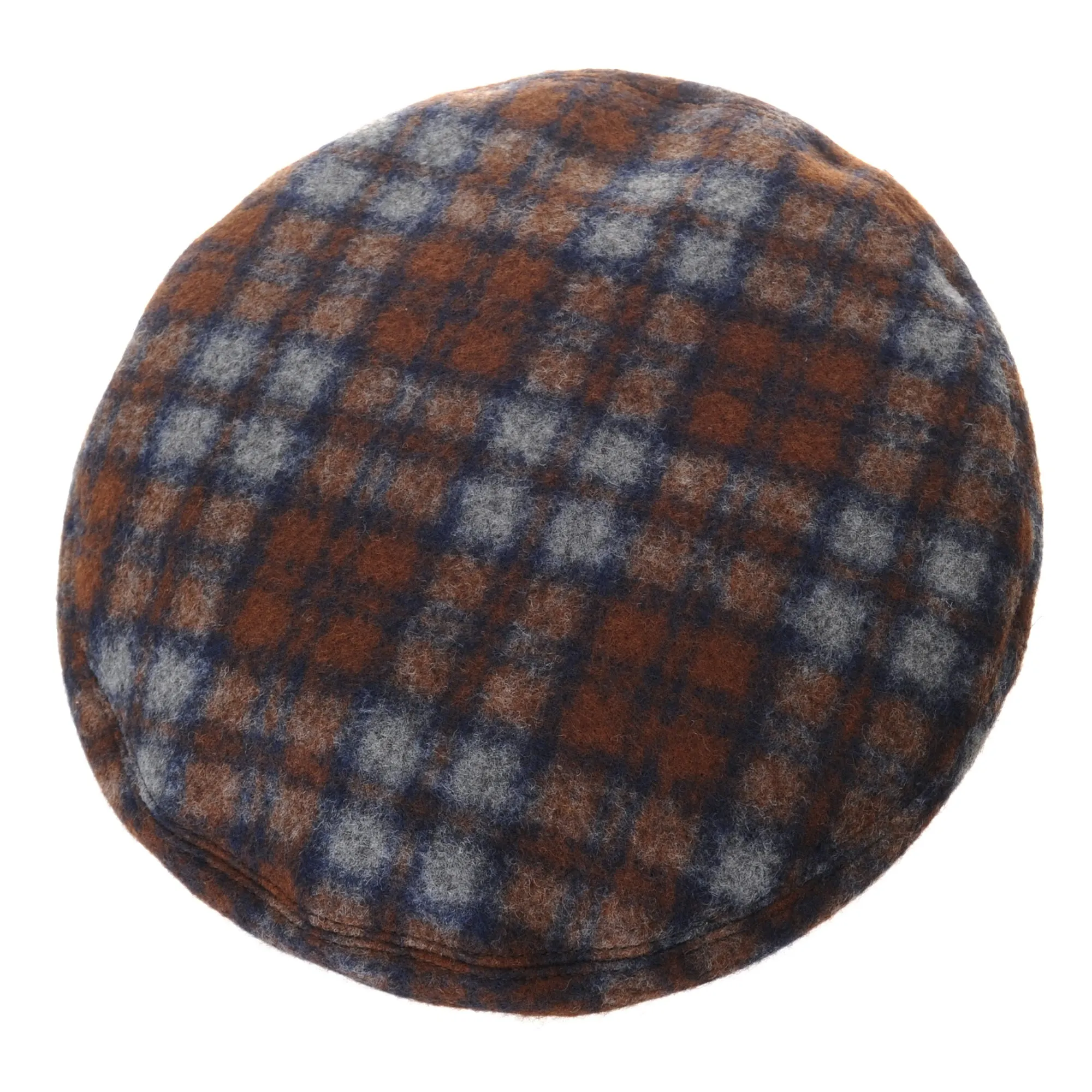 Polyester Beret Hat Tartan Check Leather Sweatband KR3781
