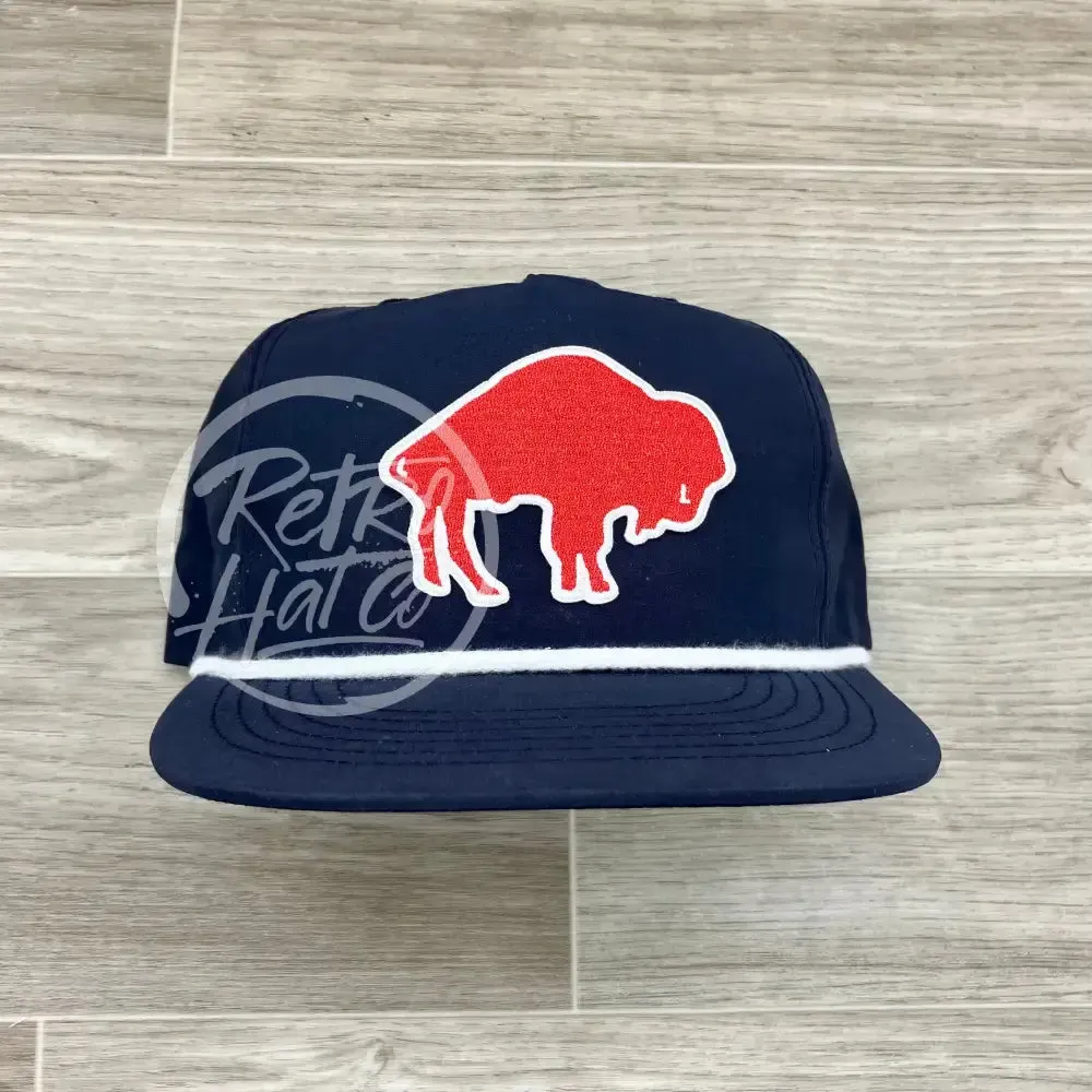 Retro 70s Buffalo Bills (Big Red) on Blue Poly Rope Hat