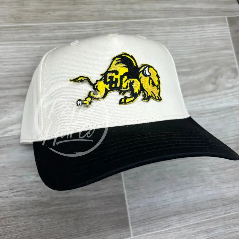 Retro Colorado Buffaloes CU (detailed) patch on Natural/Black Hat