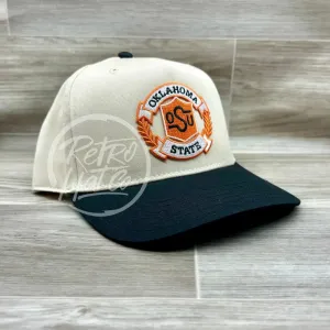 Retro Oklahoma State / OSU Crest on Natural/Black Retro Hat