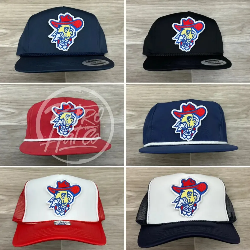 Retro Ole Miss Colonel Reb on Navy/White Meshback Trucker Hat