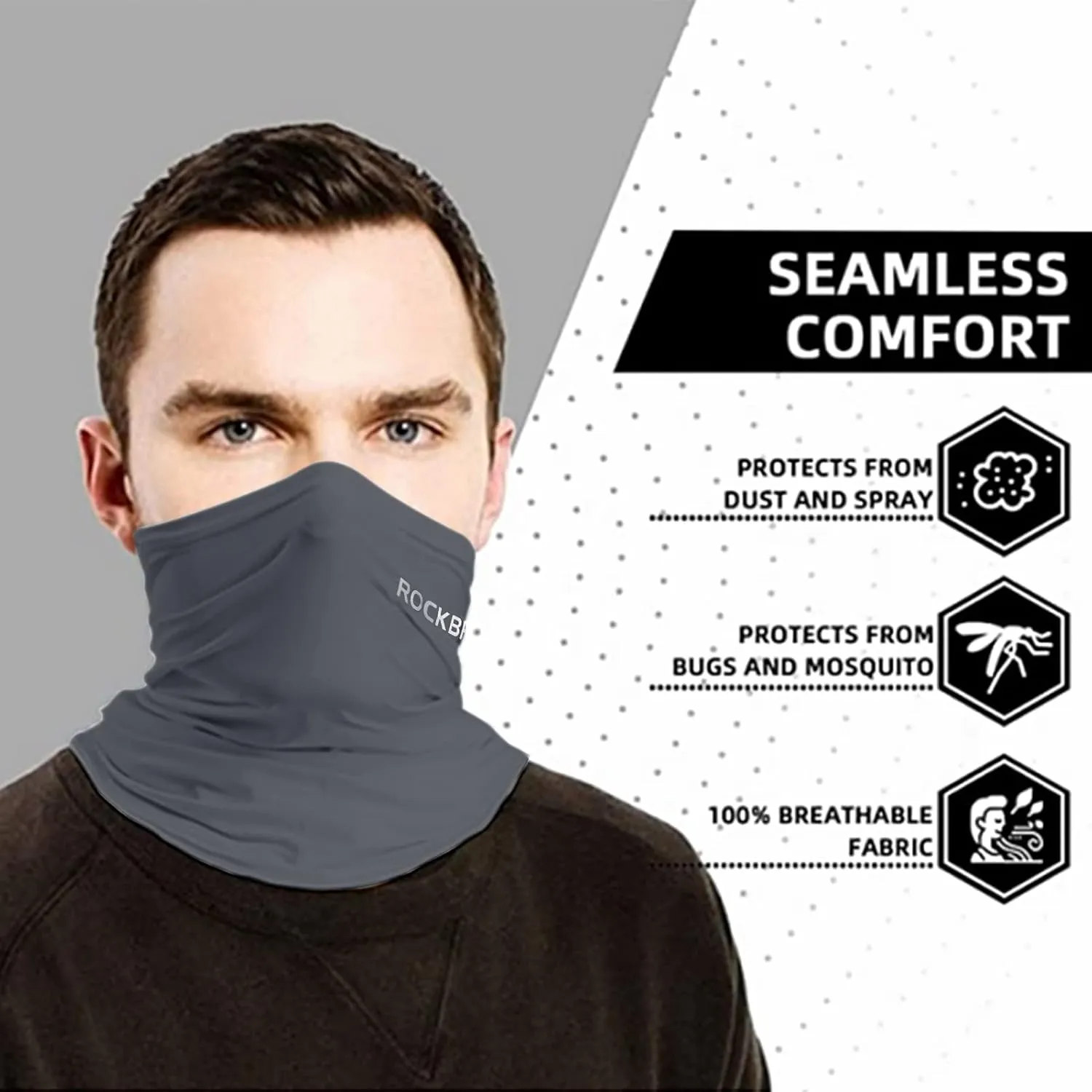 ROCKBROS Cooling Neck Gaiter Bandana Face Mask for Men Neck Gaiters Summer Half Face Scarf Cover Sun UV Protection