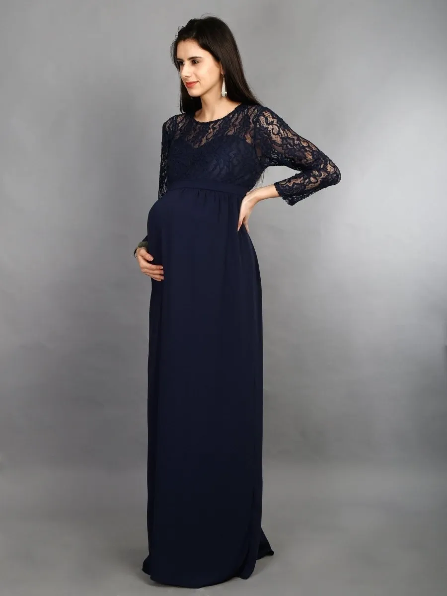 Sapphire Blue Maternity Dress