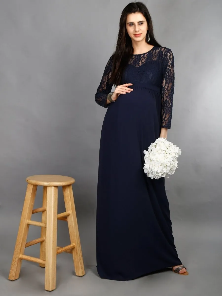 Sapphire Blue Maternity Dress