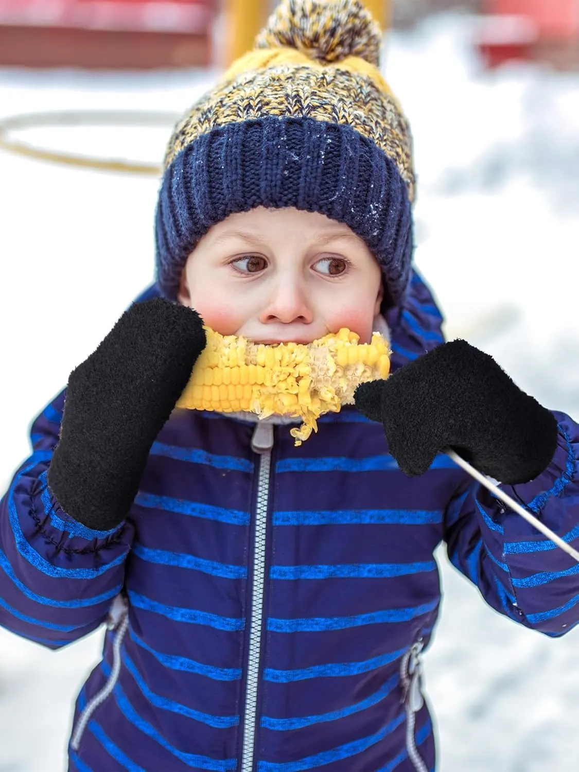 SATINIOR 6 Pairs Toddler Knitted Gloves Kids Winter Warm Stretchy Mittens Soft Lightweight Mittens for Boys and Girls