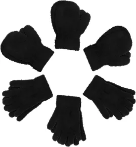 SATINIOR 6 Pairs Toddler Knitted Gloves Kids Winter Warm Stretchy Mittens Soft Lightweight Mittens for Boys and Girls