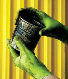 SHOWA Best Glove Medium Hi-Viz Green 9.5" N-DEX Free 4 mil Accelerator Free Nitrile Powder-Free Disposable Gloves With Textured Finger Tip Finish