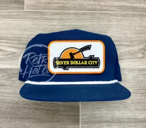 Silver Dollar City Patch on Blue Retro Poly Rope Hat