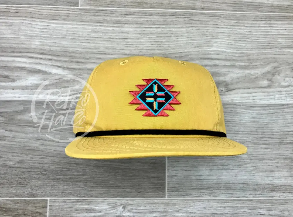 Southwestern / Aztec / Tribal Patch on Retro Rope Hat