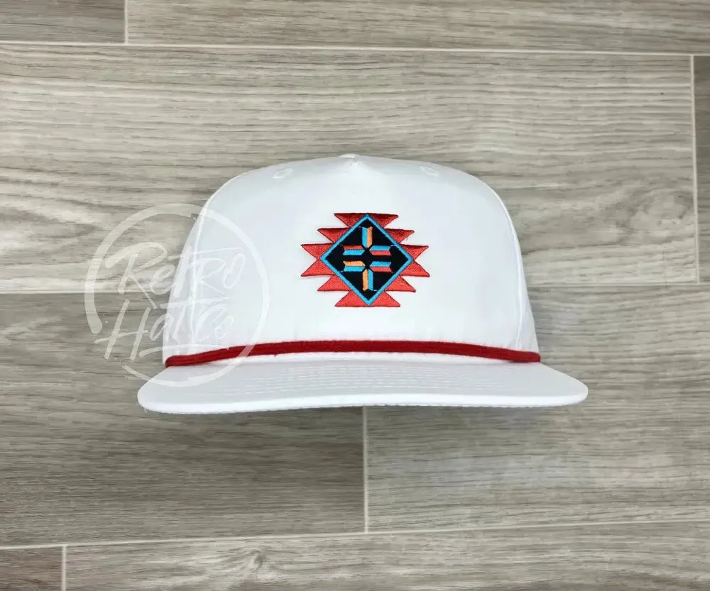 Southwestern / Aztec / Tribal Patch on Retro Rope Hat