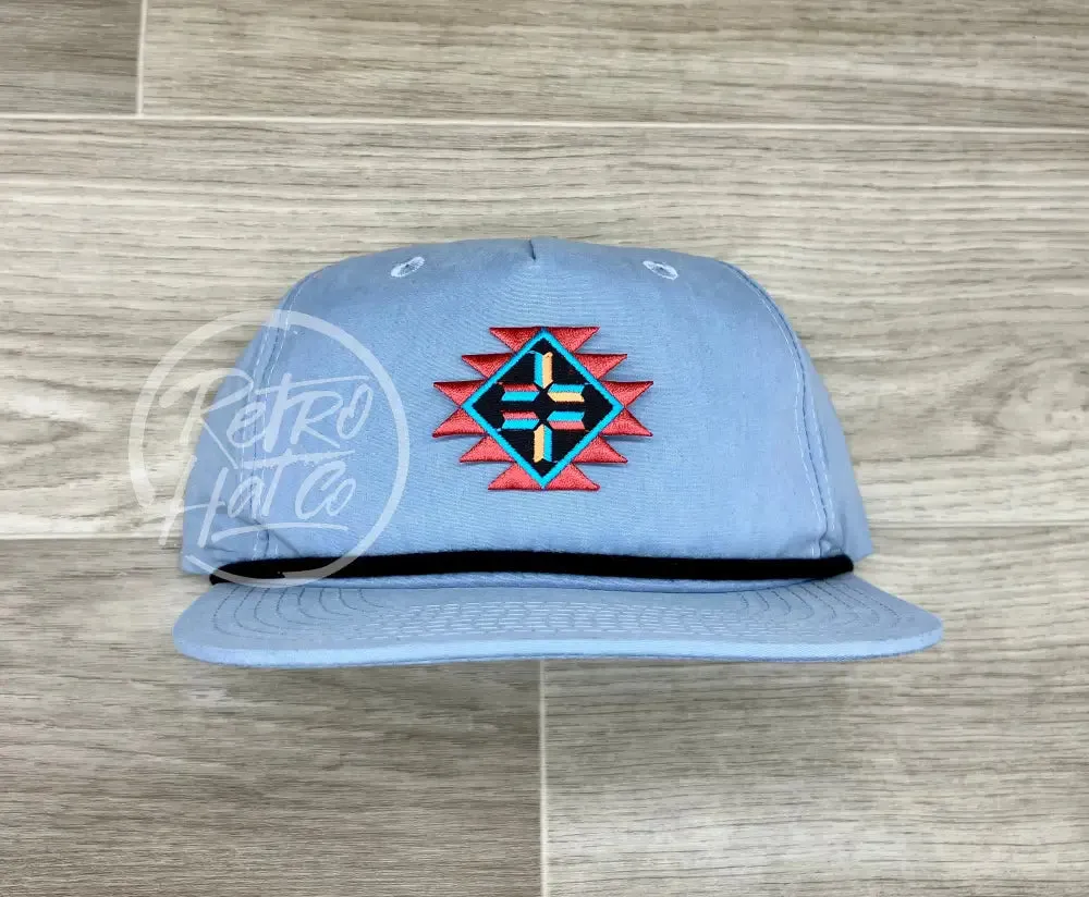 Southwestern / Aztec / Tribal Patch on Retro Rope Hat
