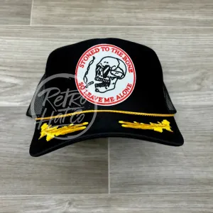 Stoned to the Bone Patch on Black Meshback Trucker w/Scrambled Eggs