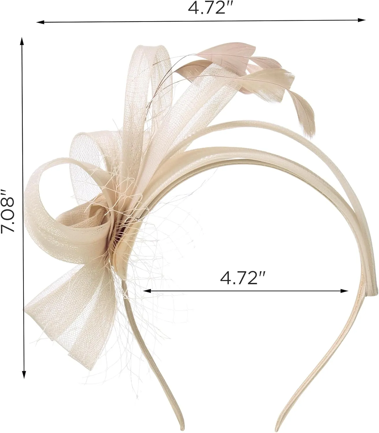 SWEETV Fascinators Headband with Feather, Women's Tea Party Hat for Kentucky Derby, Cocktail, Wedding, Fancy Dress Party