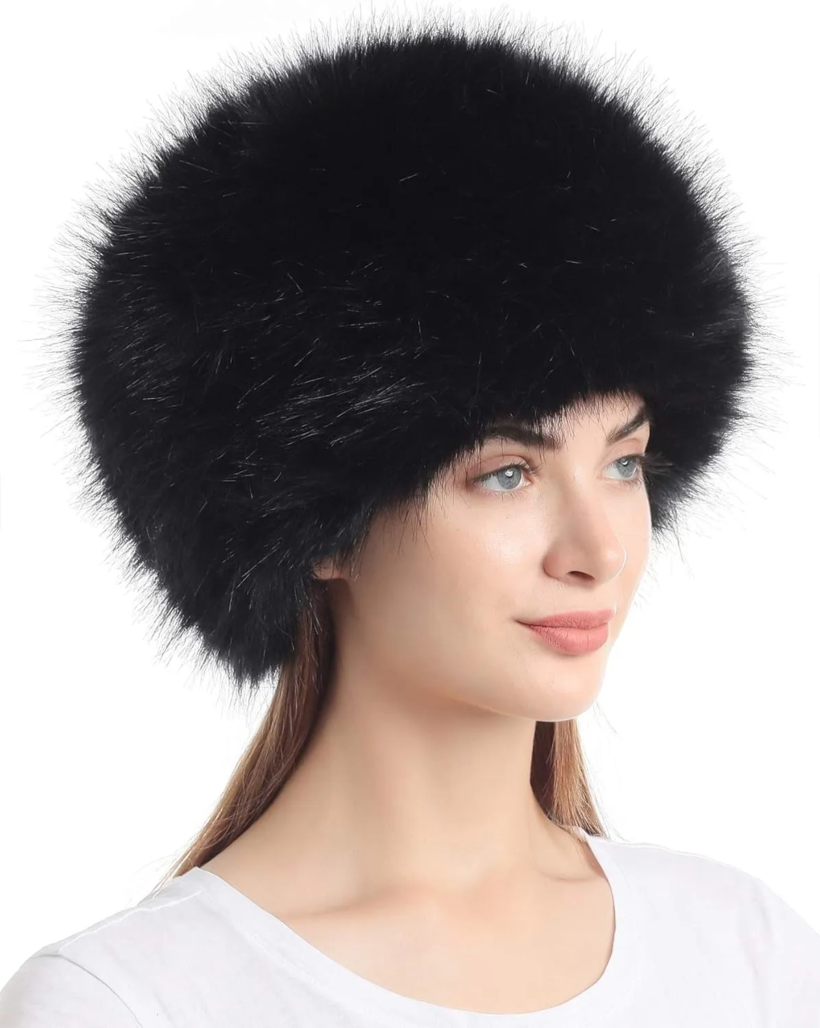 sy soul young Women's Winter Faux Fur Cossak Russian Style Hat Warm Cap