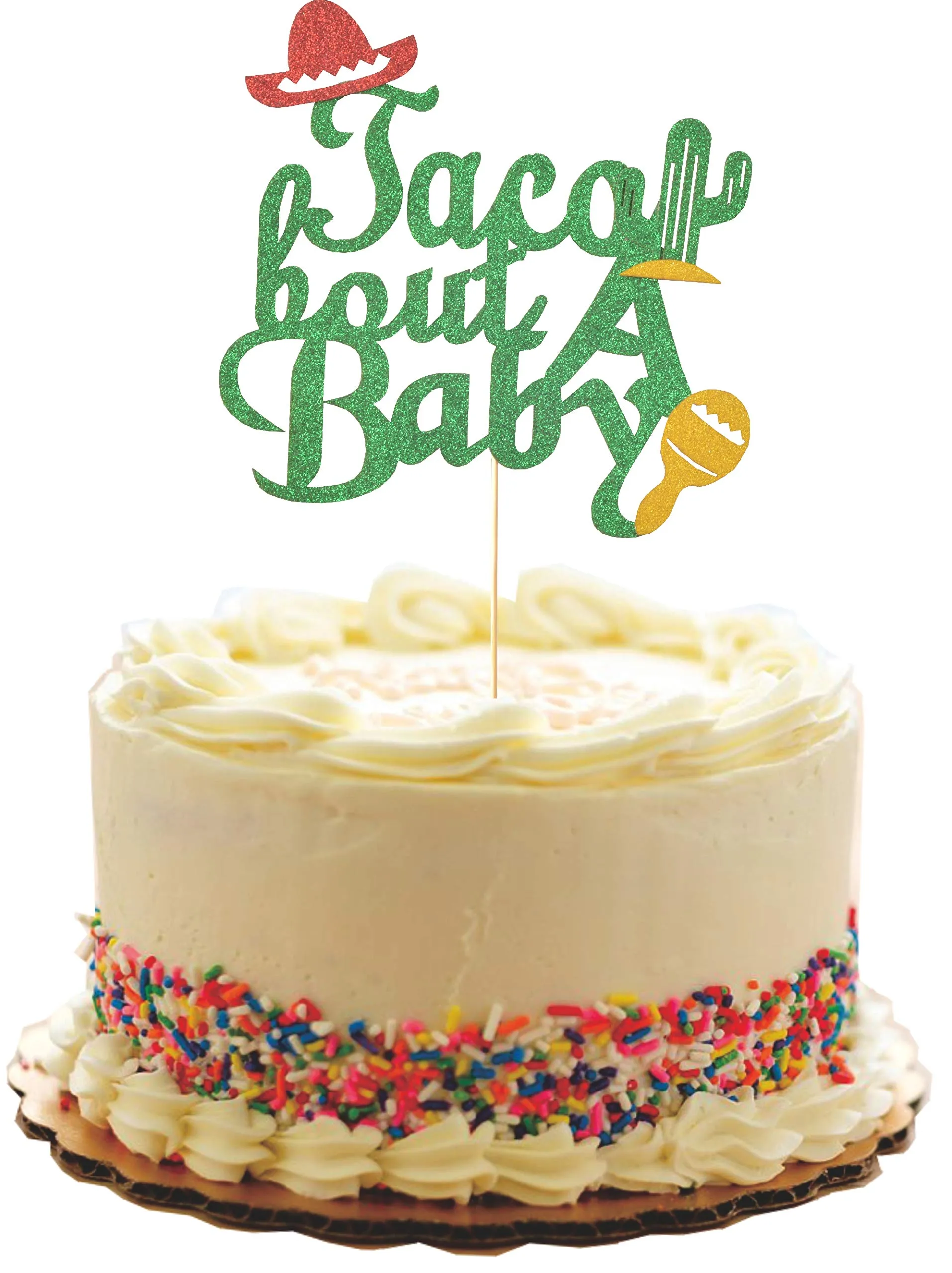 Taco Bout a Baby Decorations, Gold Glitter Taco Bout a Baby Banner Sign, Beautiful colors