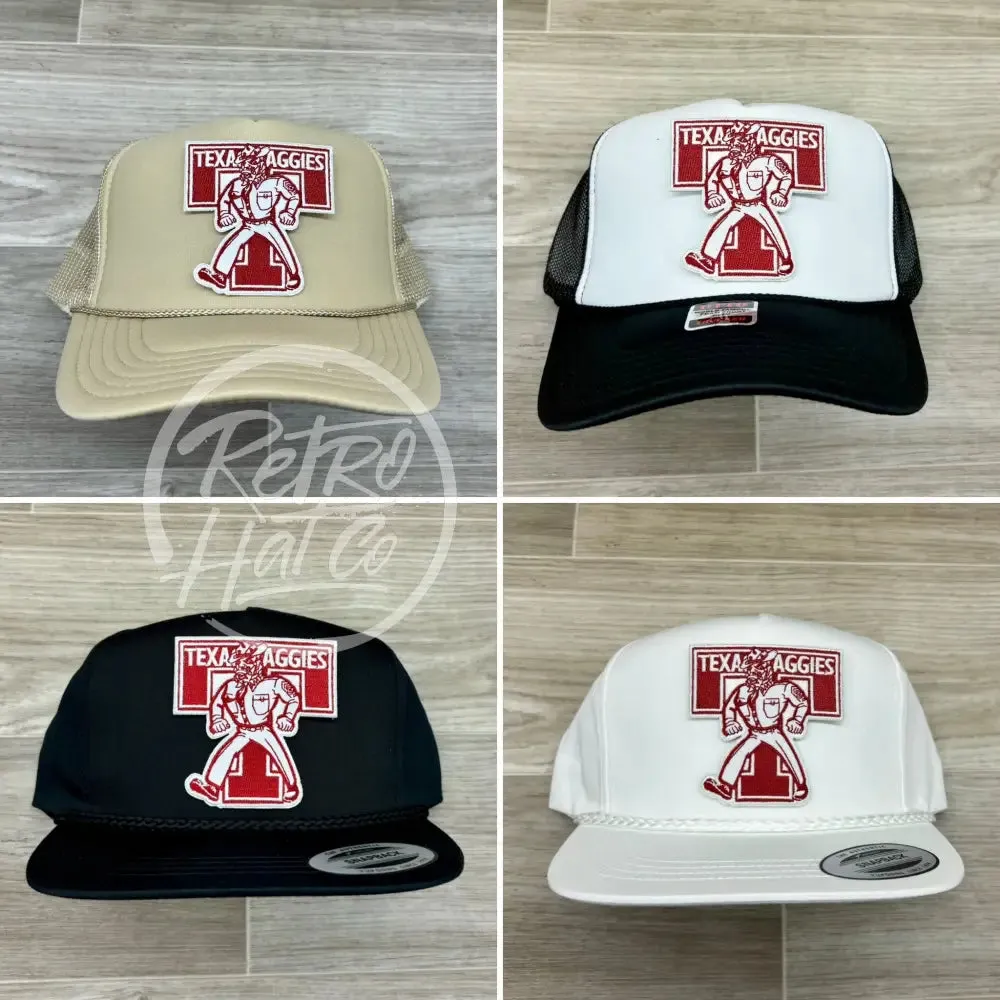 Texas A&M Aggies on Black Classic Rope Hat