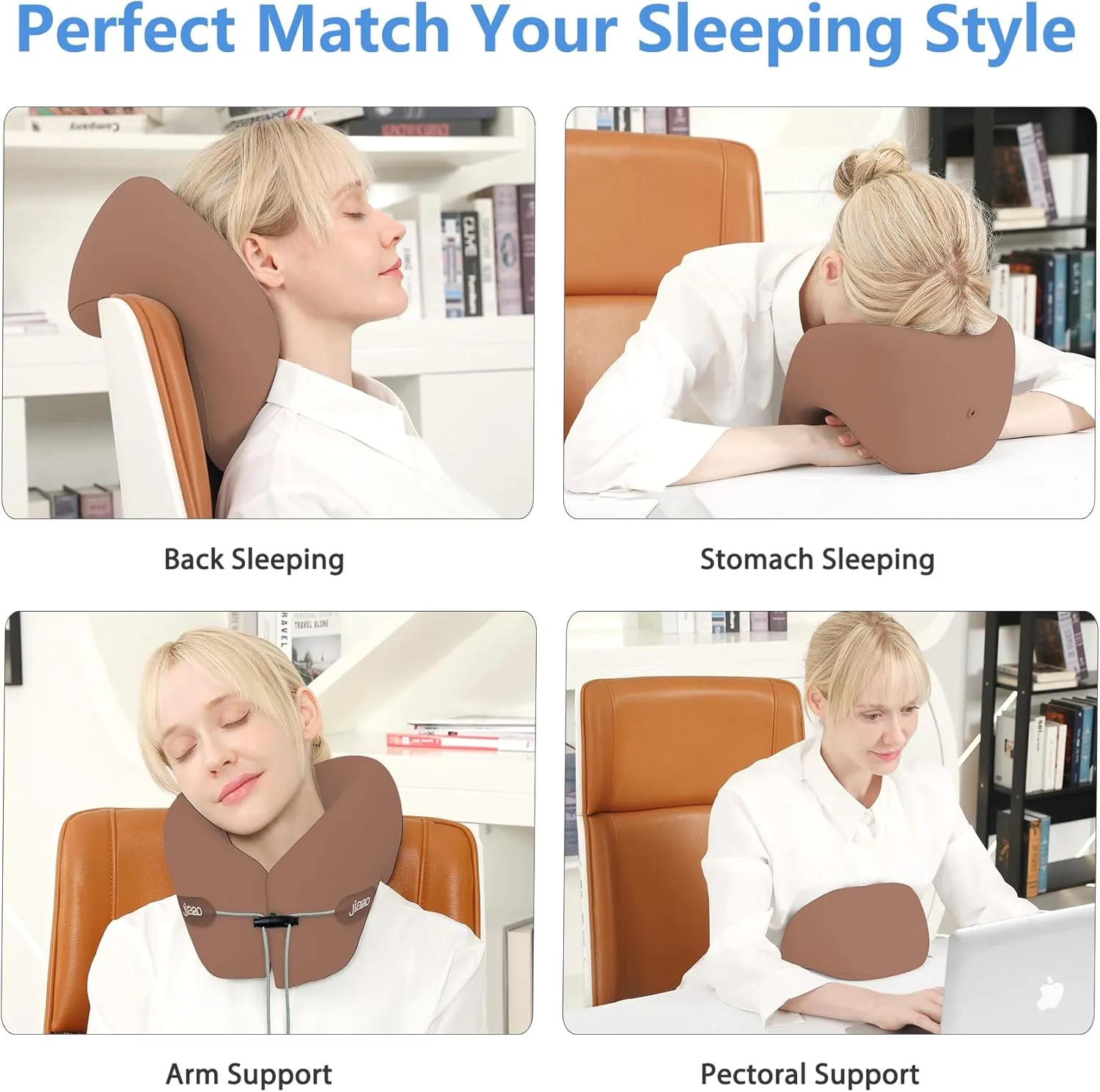 Travel Neck Pillow - Pain Relief & Comfortable Sleep on Cars, Trains & Planes - Memory Foam Advanced Neck Support for Long Flights, Eye Mask, Earplugs & Storage Bag