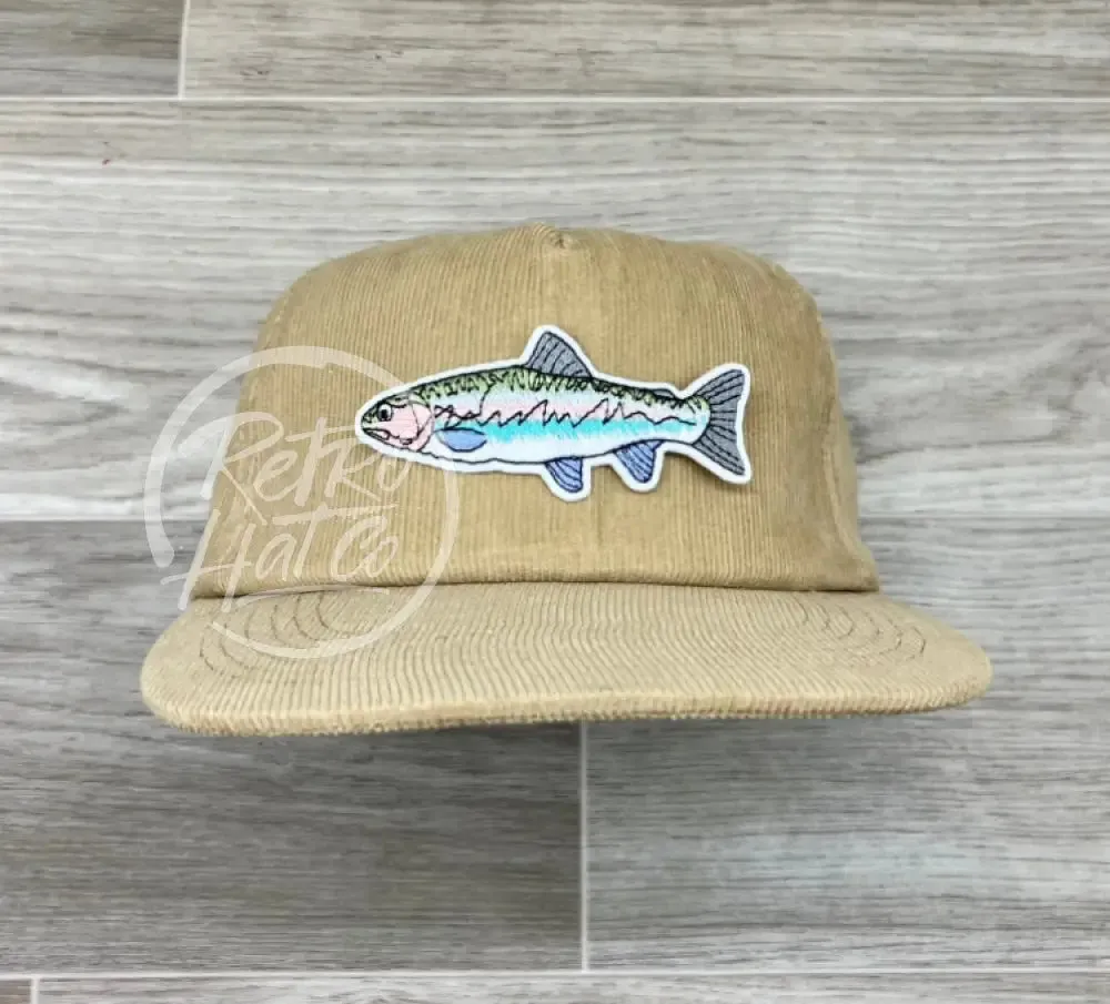 Trout on Gray Corduroy Hat
