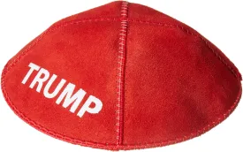 Trump MAGA Jewish Yarmulke Hat - Red Suede Kippah for Men/Boys - US Made
