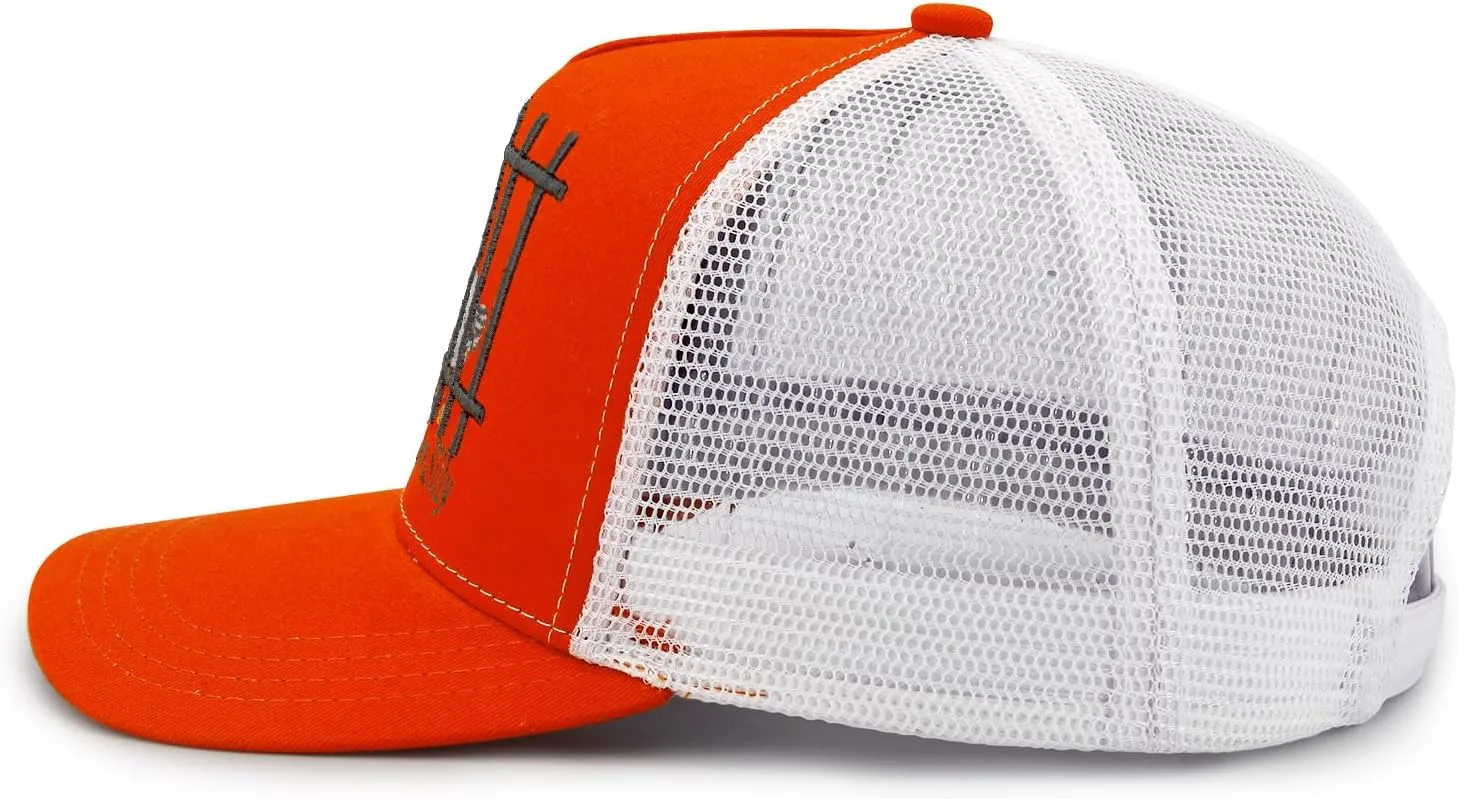 Unisex Trucker Adjustable Mesh Baseball Cap Dad Hat for Men Women Breathable Mesh Side with Stainless Steel Cap Buckle