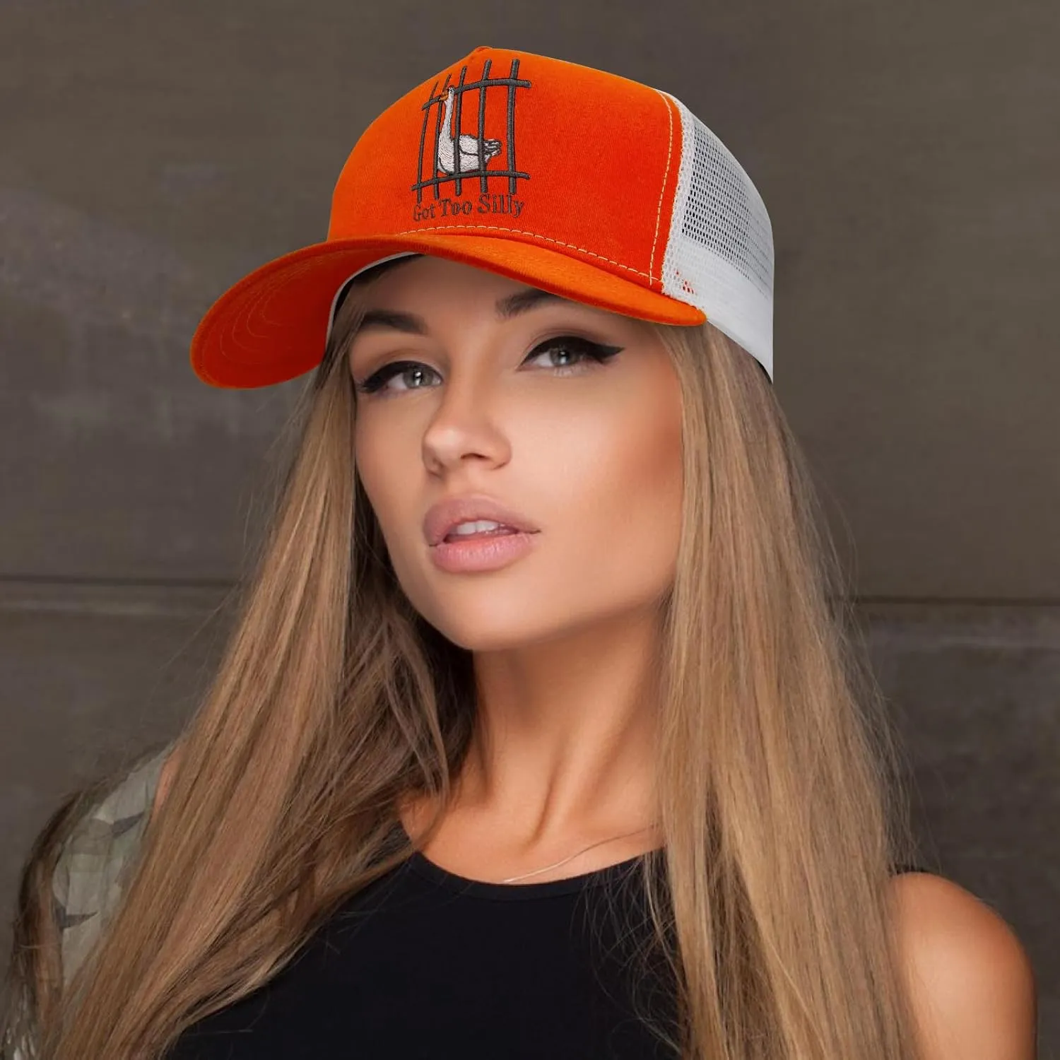 Unisex Trucker Adjustable Mesh Baseball Cap Dad Hat for Men Women Breathable Mesh Side with Stainless Steel Cap Buckle