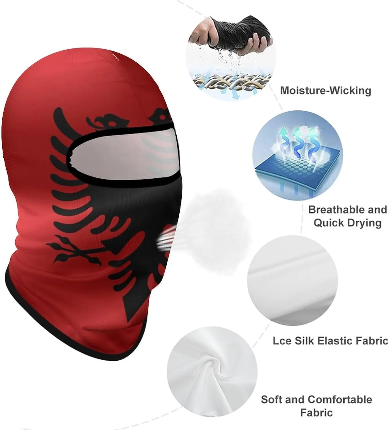 Windproof Ski Mask Balaclava for Men, Full Face Mask Scarf Cycling Motorcycle Neck Gaiter Headwrap
