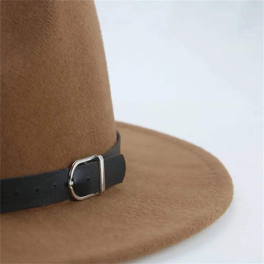 Women Fedora Hat Men Caps Solid Casual Hat Formal Panama Vintage Wide Brim Hat