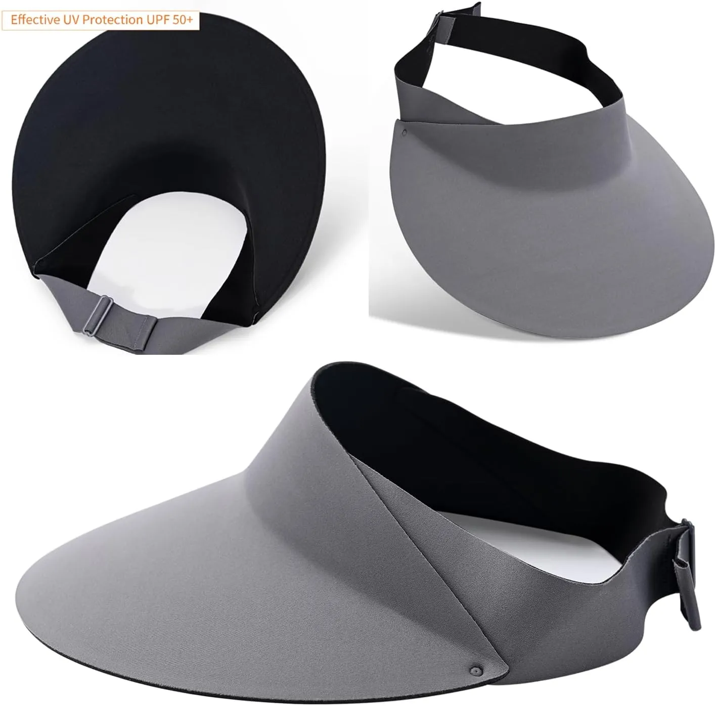 Women Wide Brimmed Non-Trace Ponytail Sunscreen Visor, Foldable Beach Sun Hat with UV Protection for Women Young Girls
