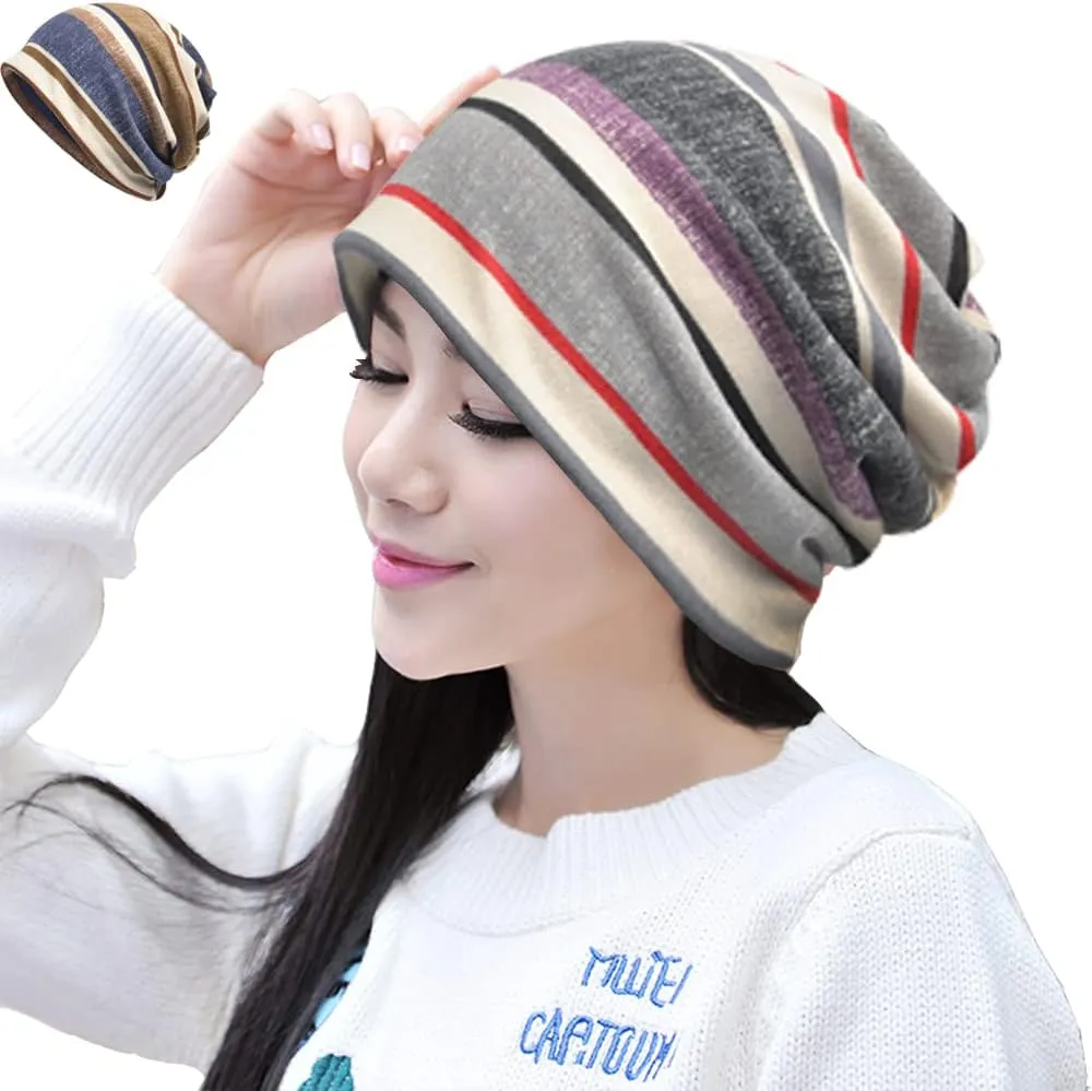 Women's Chemo Caps Cancer Headwear Slouchy Beanie Hat Baggy Skull Sleep Cap Scarf