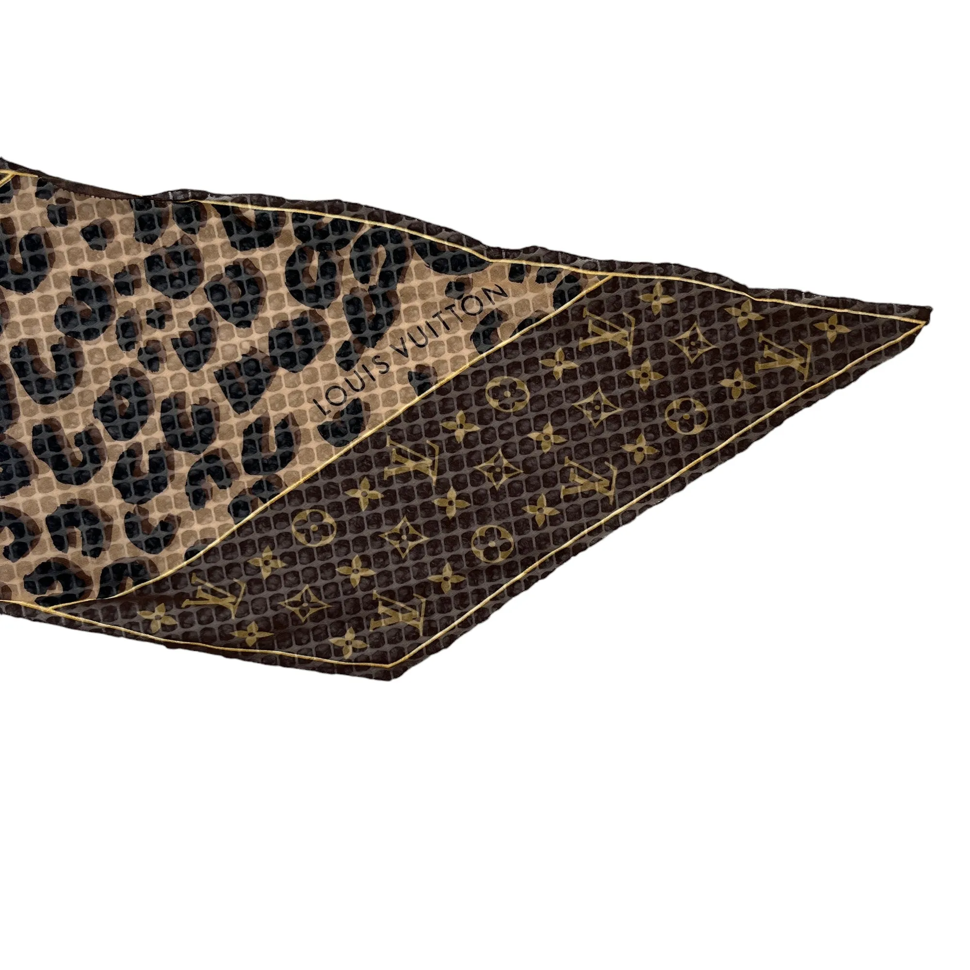 Women's Monogram Leopard Print Scarf Brown