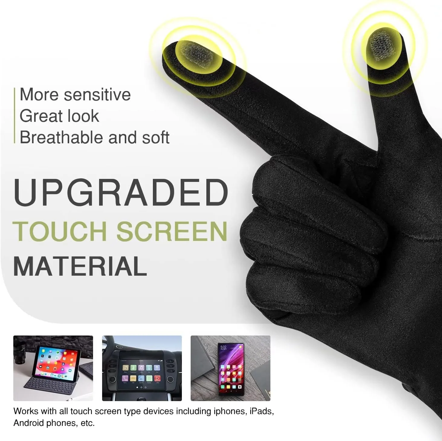 Womens Winter Warm Gloves With Sensitive Touch Screen Texting Fingers, Fleece Lined Windproof Gloves