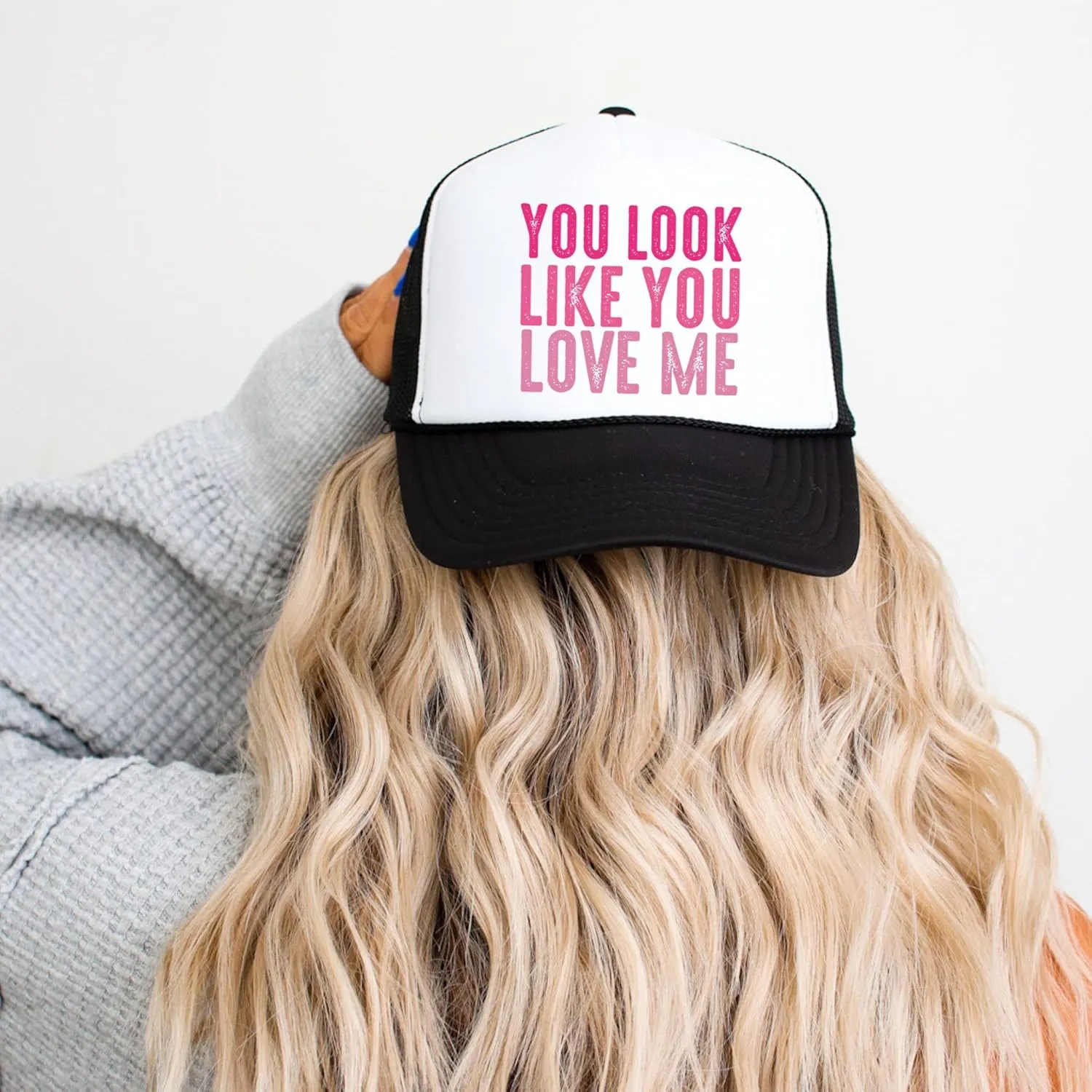 You Look Like You Love Me Trucker Hat Country Song Lyrics Adult Classic 5 Panel Mesh Snapback
